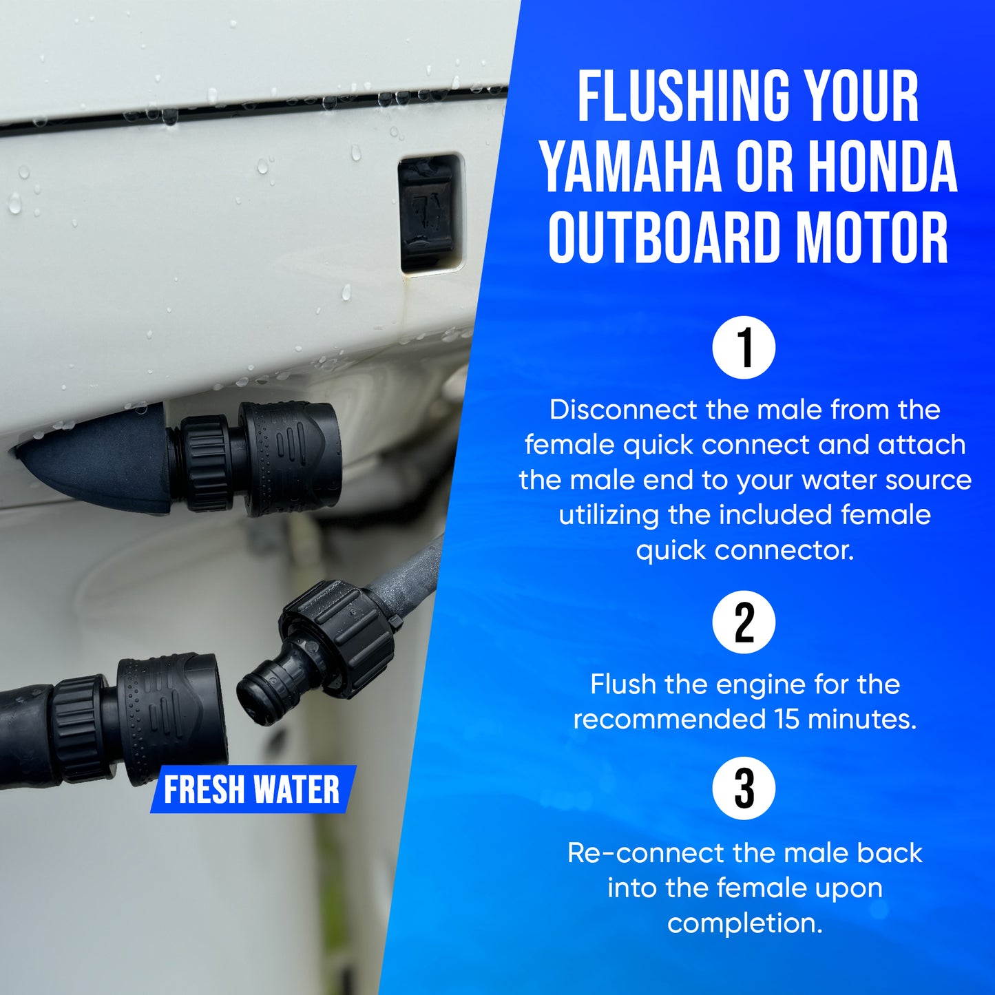 Yamaha | Honda Outboard Flush Quick Connect