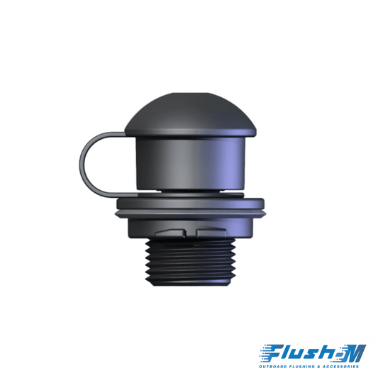 Mercury Outboard Flush Quick Connect. Side view of the Flush-M™ Mercury® aftermarket flushing solution for Mercury® outboard engines.