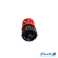 Top view of the Flush-M™ Replacement Red 3/4" hose quick connect with gasket and internal check valve.